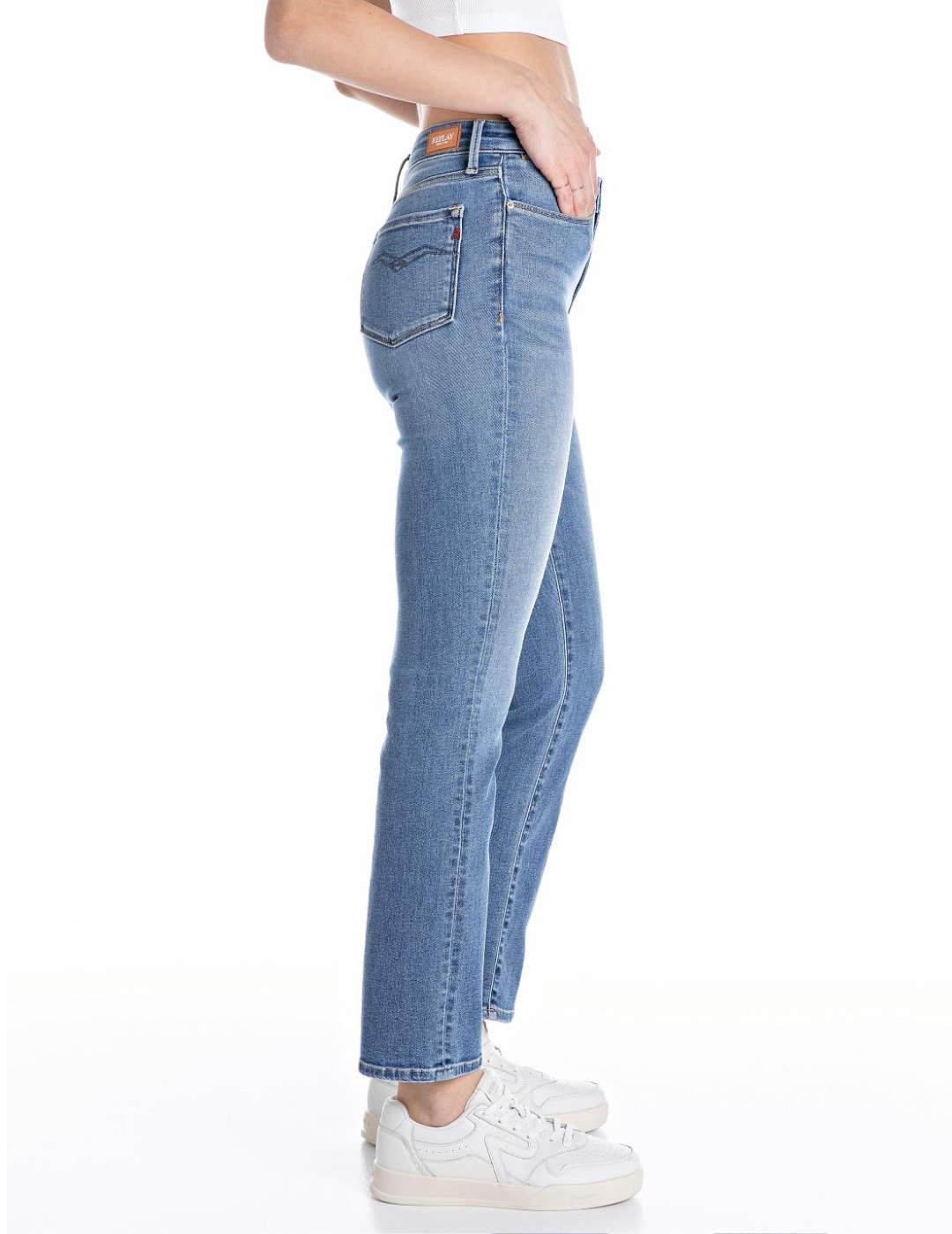 Pantalón vaquero Replay Zolie azul cropped para mujer