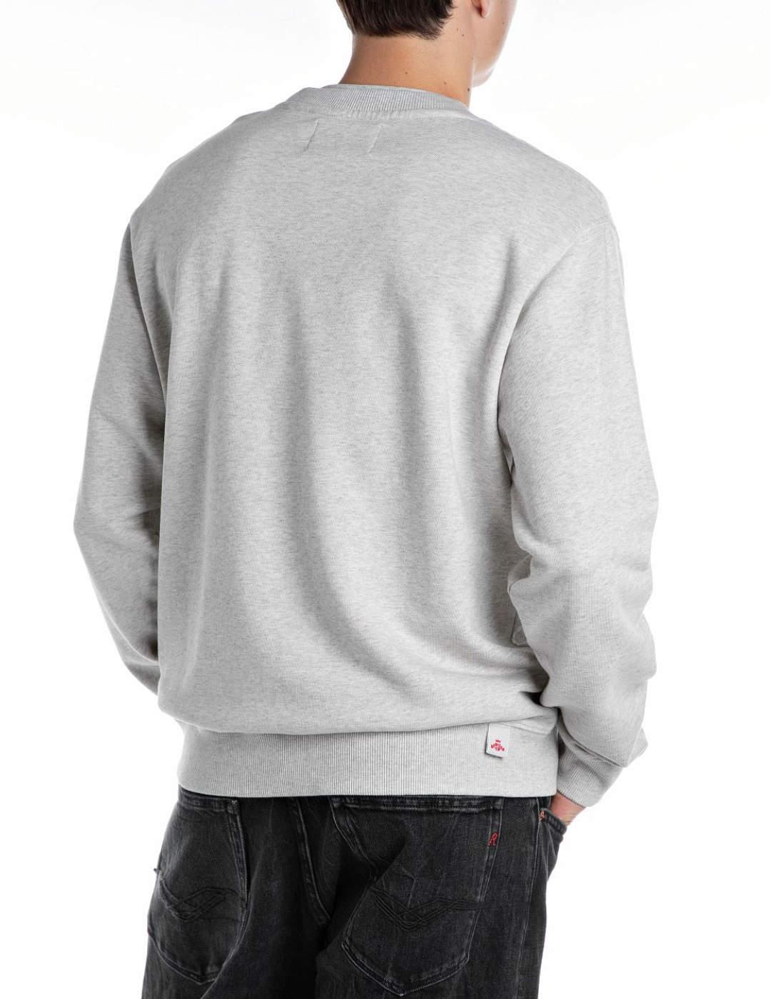 Sudadera Replay gris claro sin capucha para hombre