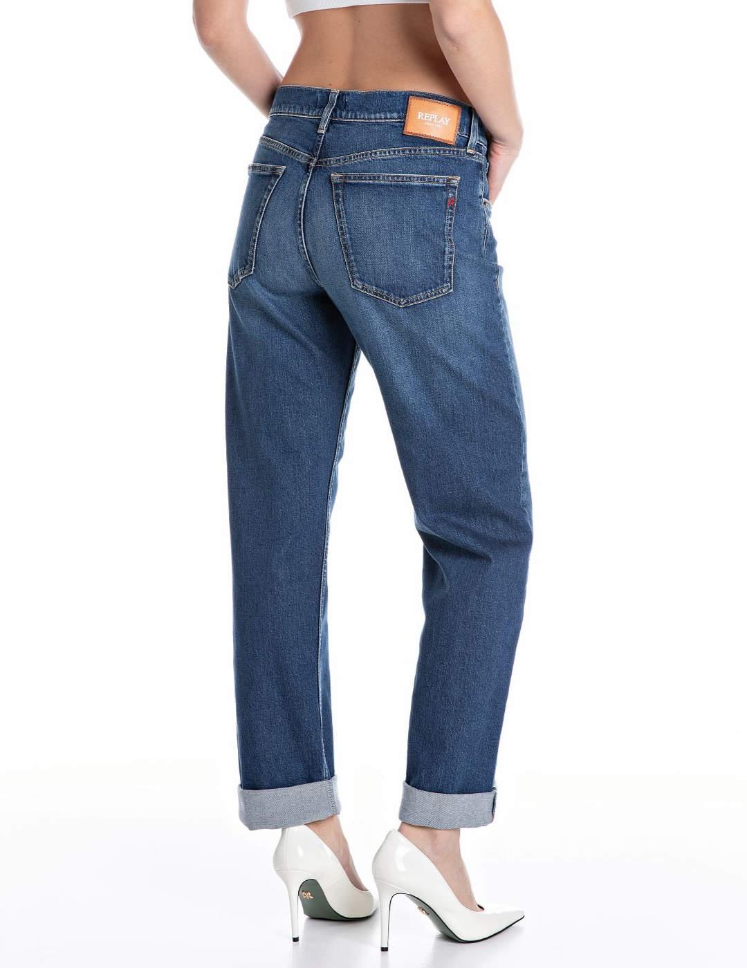 Pantalón vaquero Replay Aubry azul oscuro para mujer