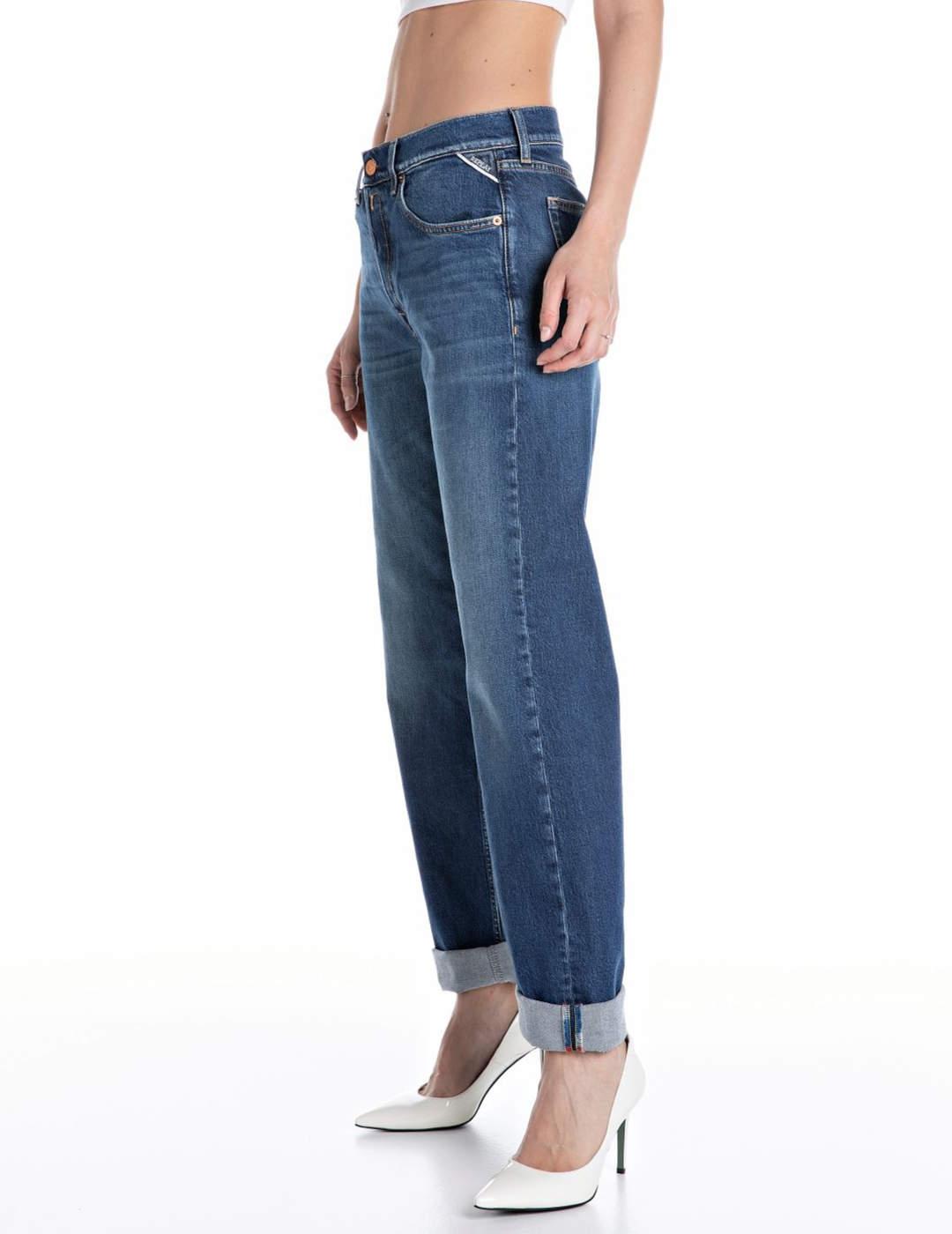 Pantalón vaquero Replay Aubry azul oscuro para mujer