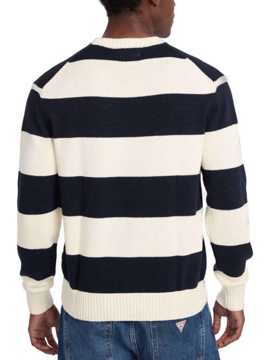 Sudadera Guess jeans Striped rayas marino para hombre