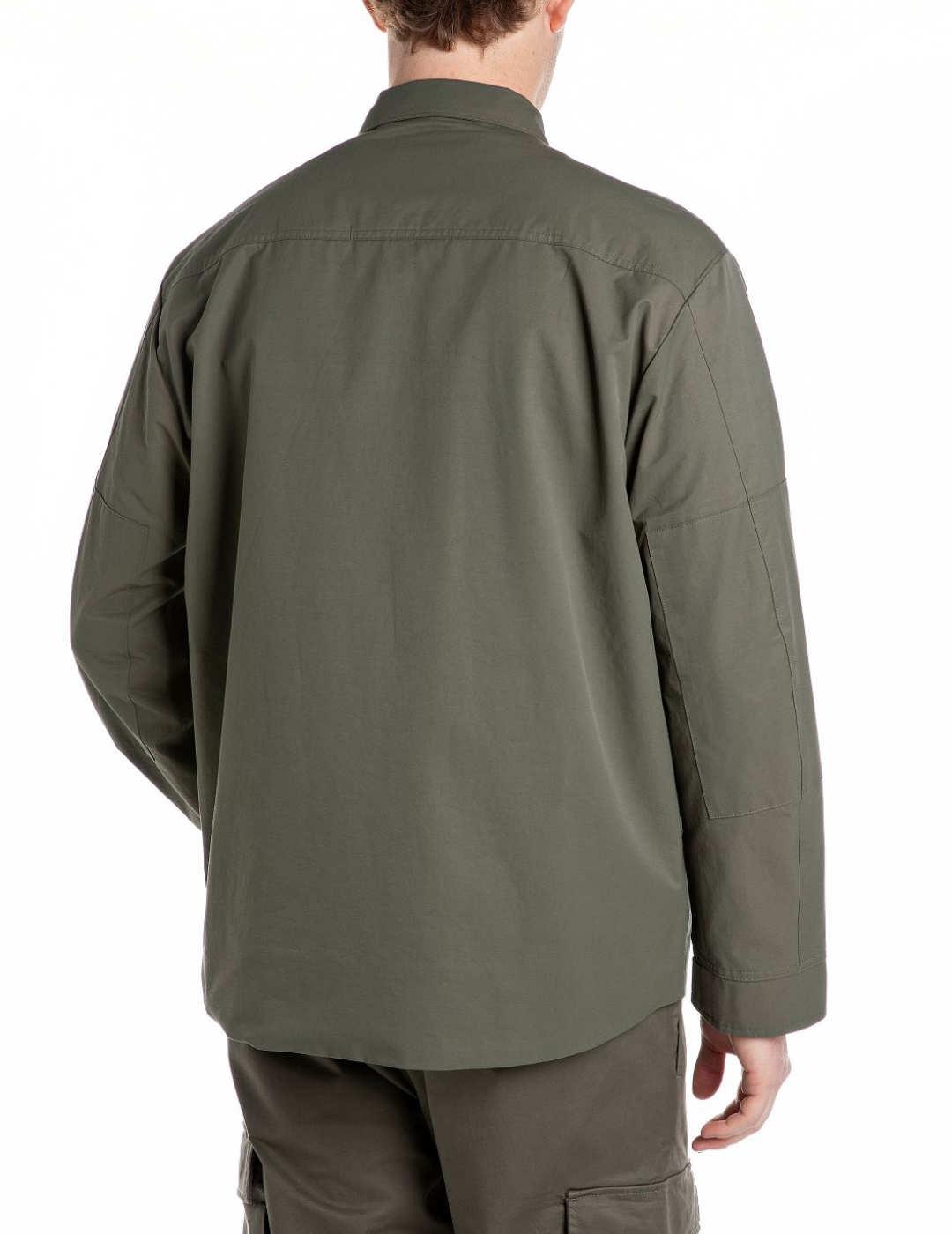 Chaqueta Replay verde militar regular para hombre