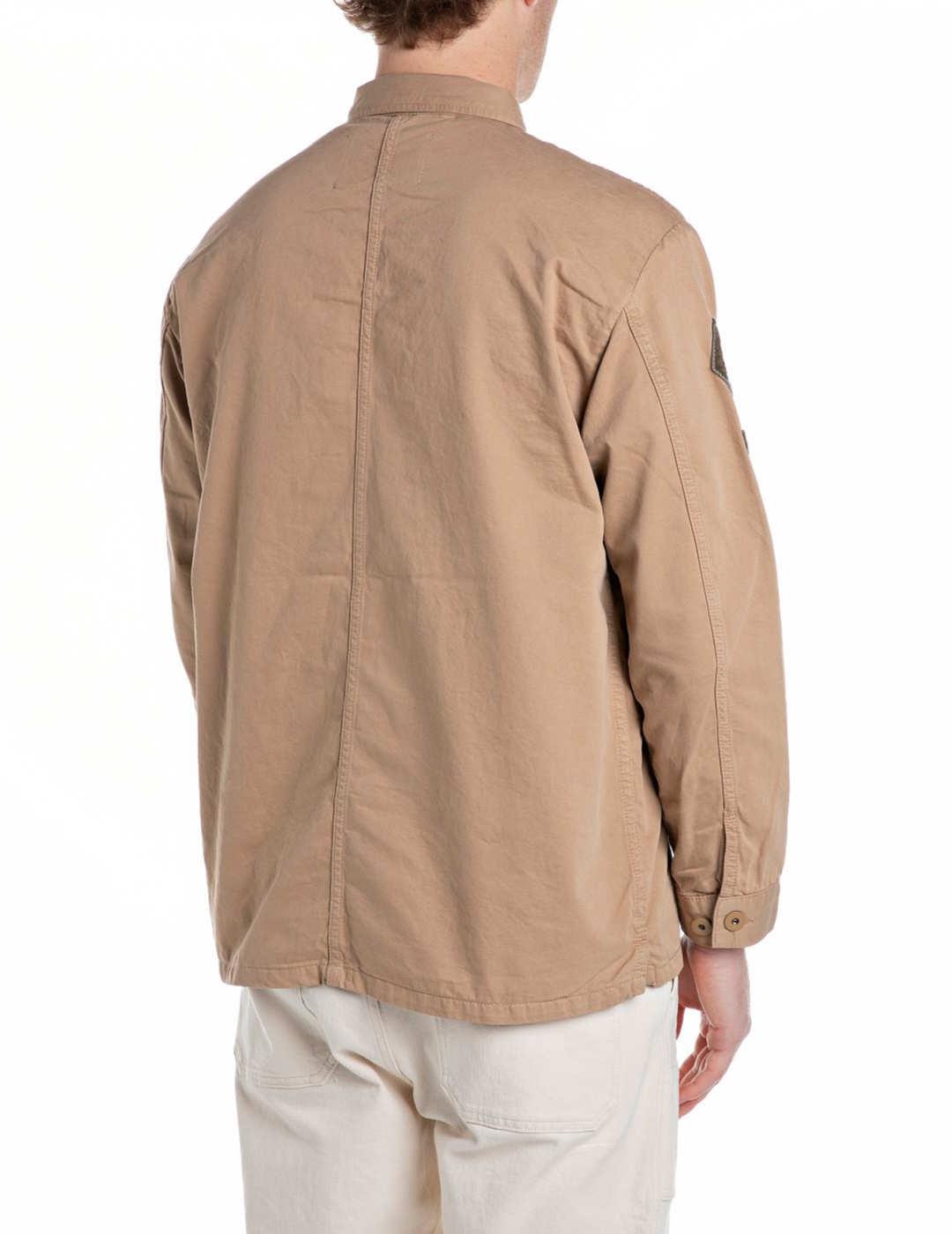 Sobrecamisa Replay camel parches regular para hombre