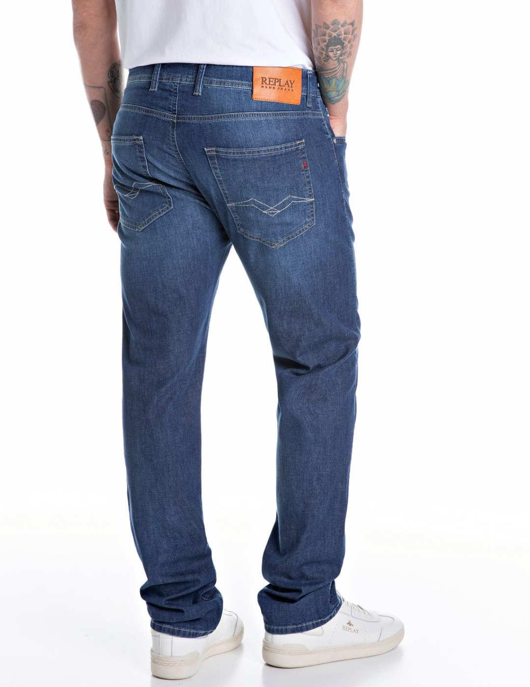 Pantalones Replay Grover azul marino regular para hombre