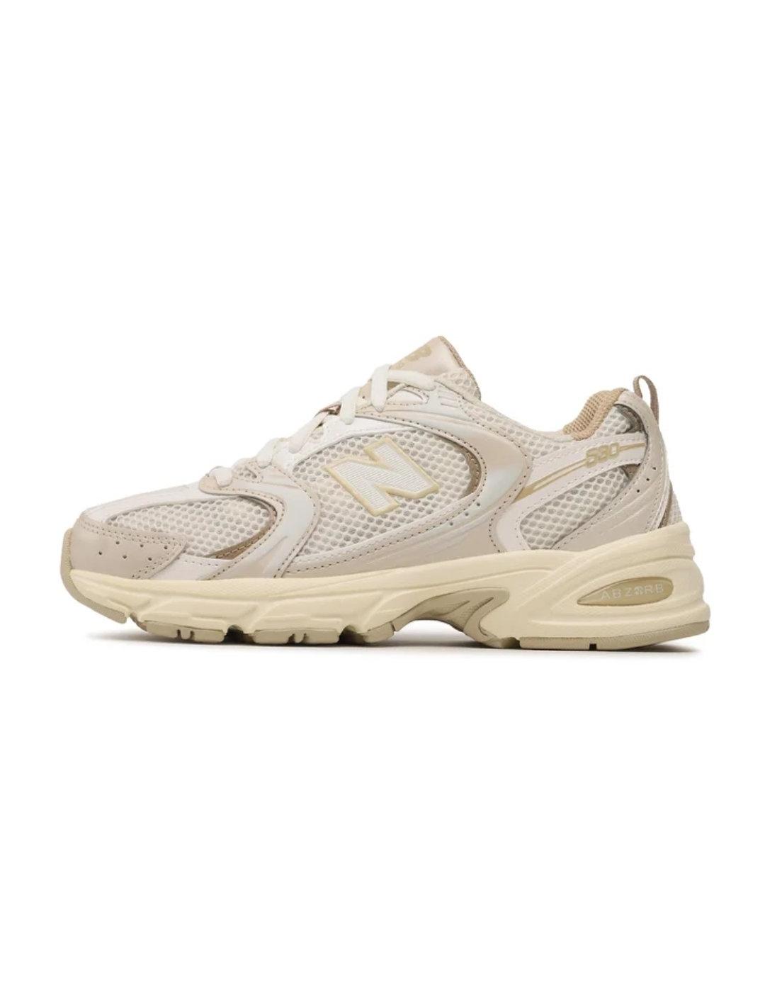 Zapatillas deportivas New Balance 530 beige y camel unisex