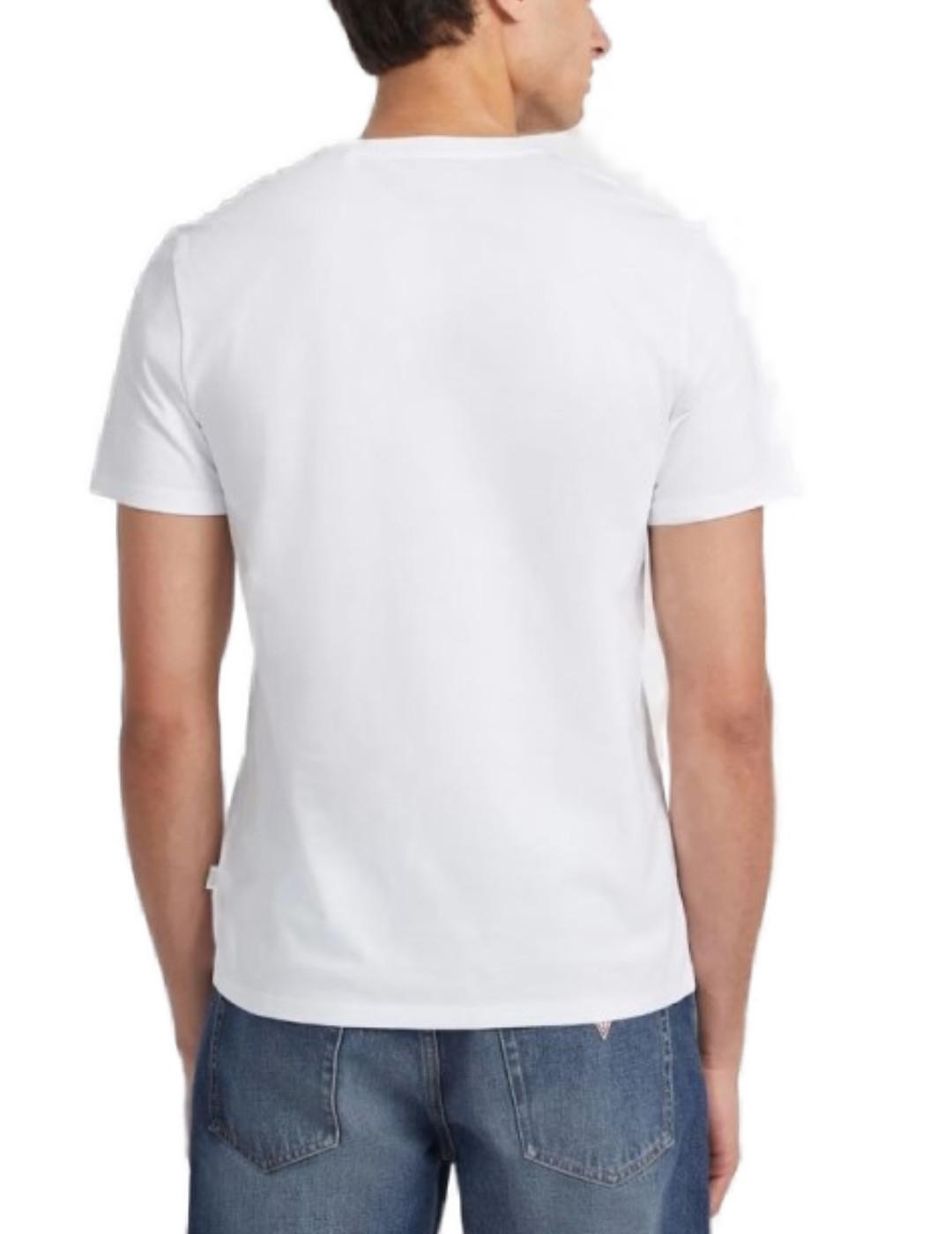 Camiseta Guess Slim blanca con logo manga corta de hombre