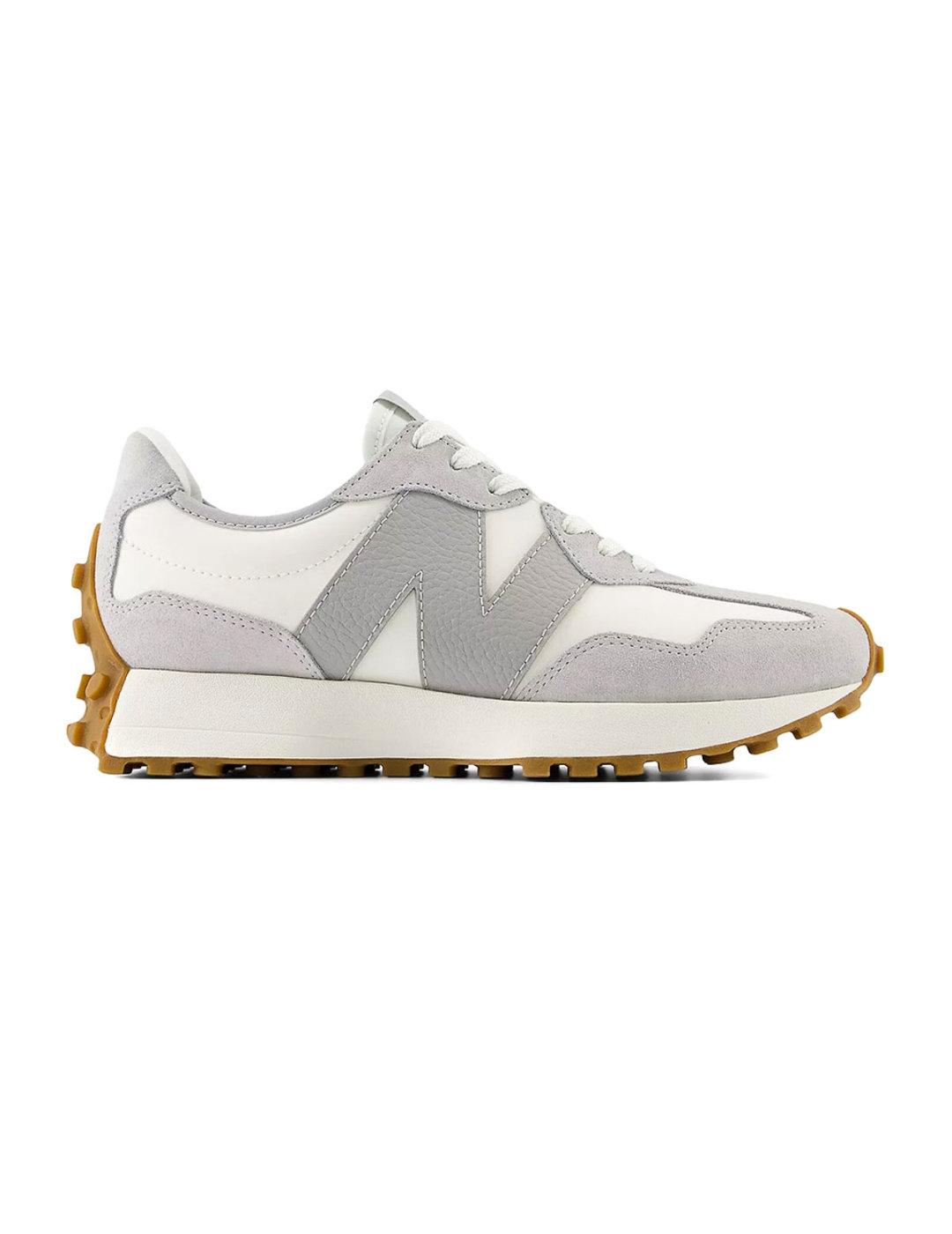 Zapatillas deportivas New Balance 327 gris y crema unisex