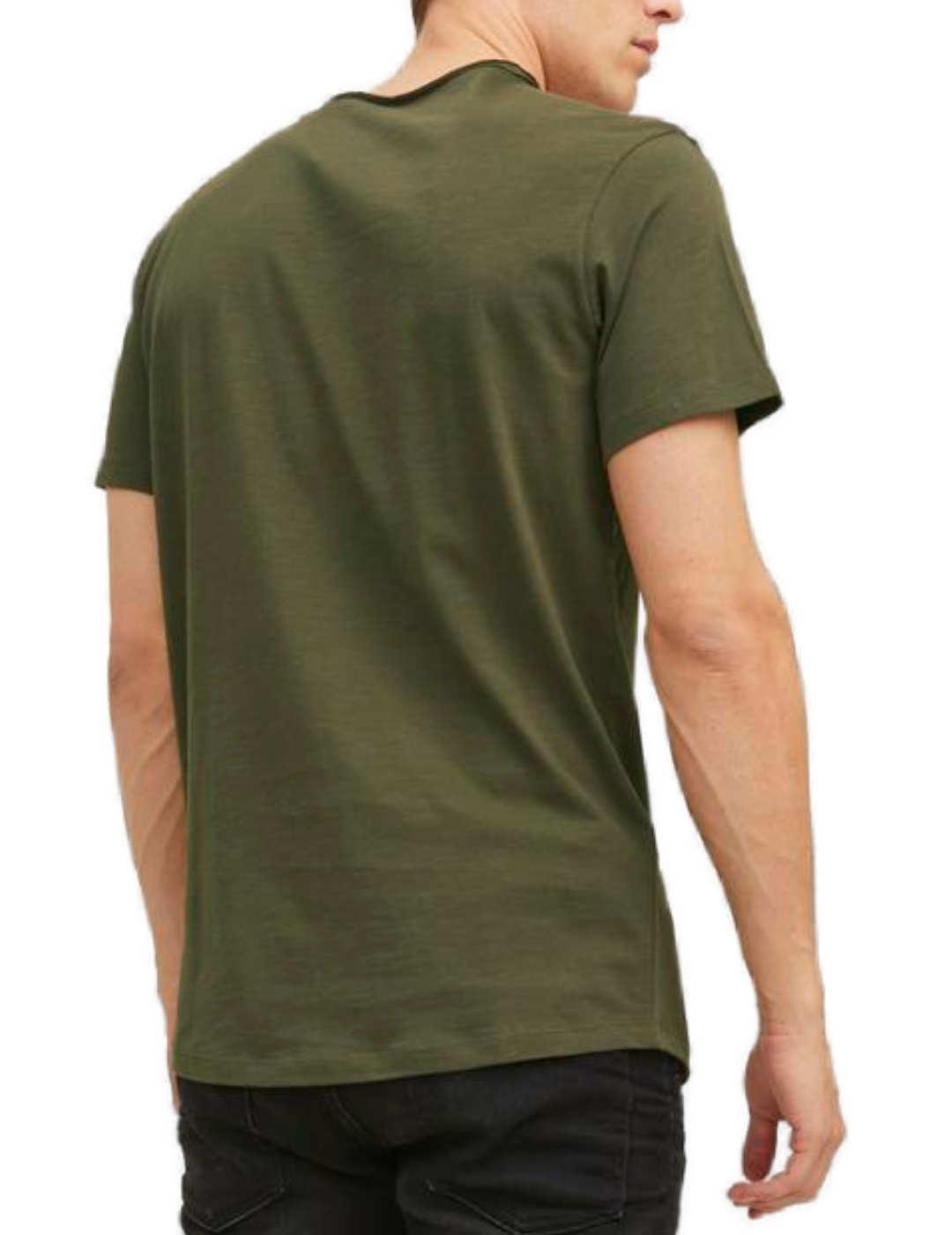 Camiseta Jack&Jones Basher verde militar manga corta hombre