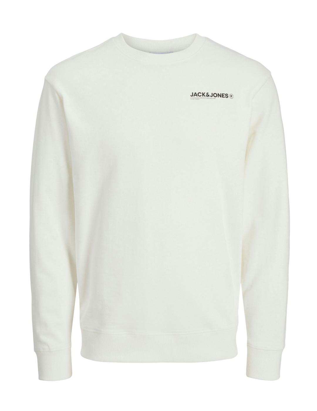 Sudadera Jack&Jones Hawaii blanca sin capucha para hombre