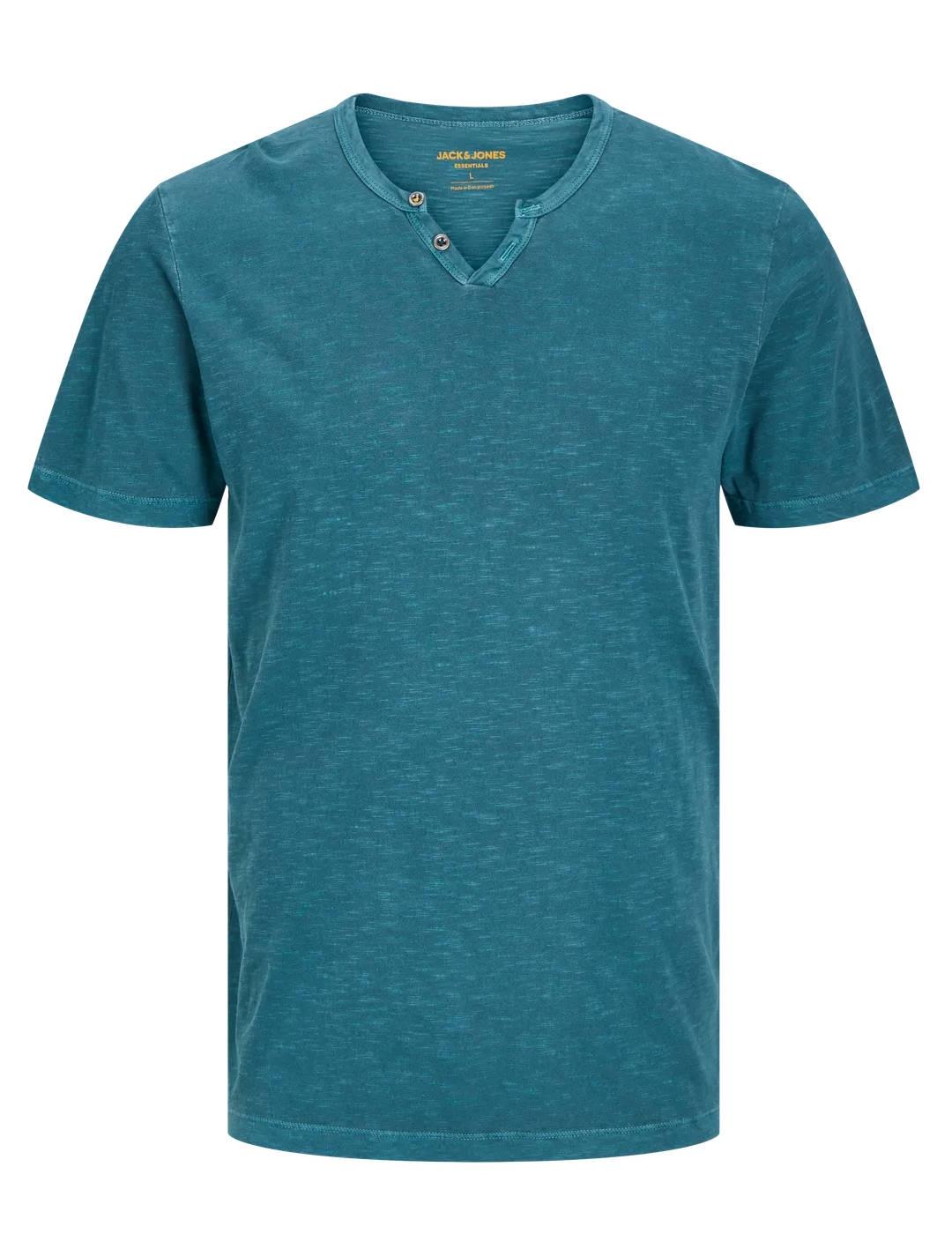 Camiseta Jack&Jones Esplit azul turquesa manga corta hombre