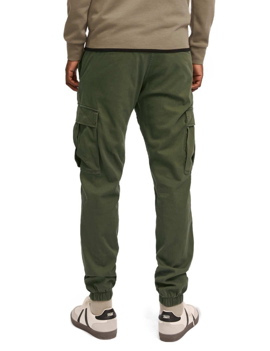 Pantalón Jack&Jones Kane cargo verde con puño para hombre