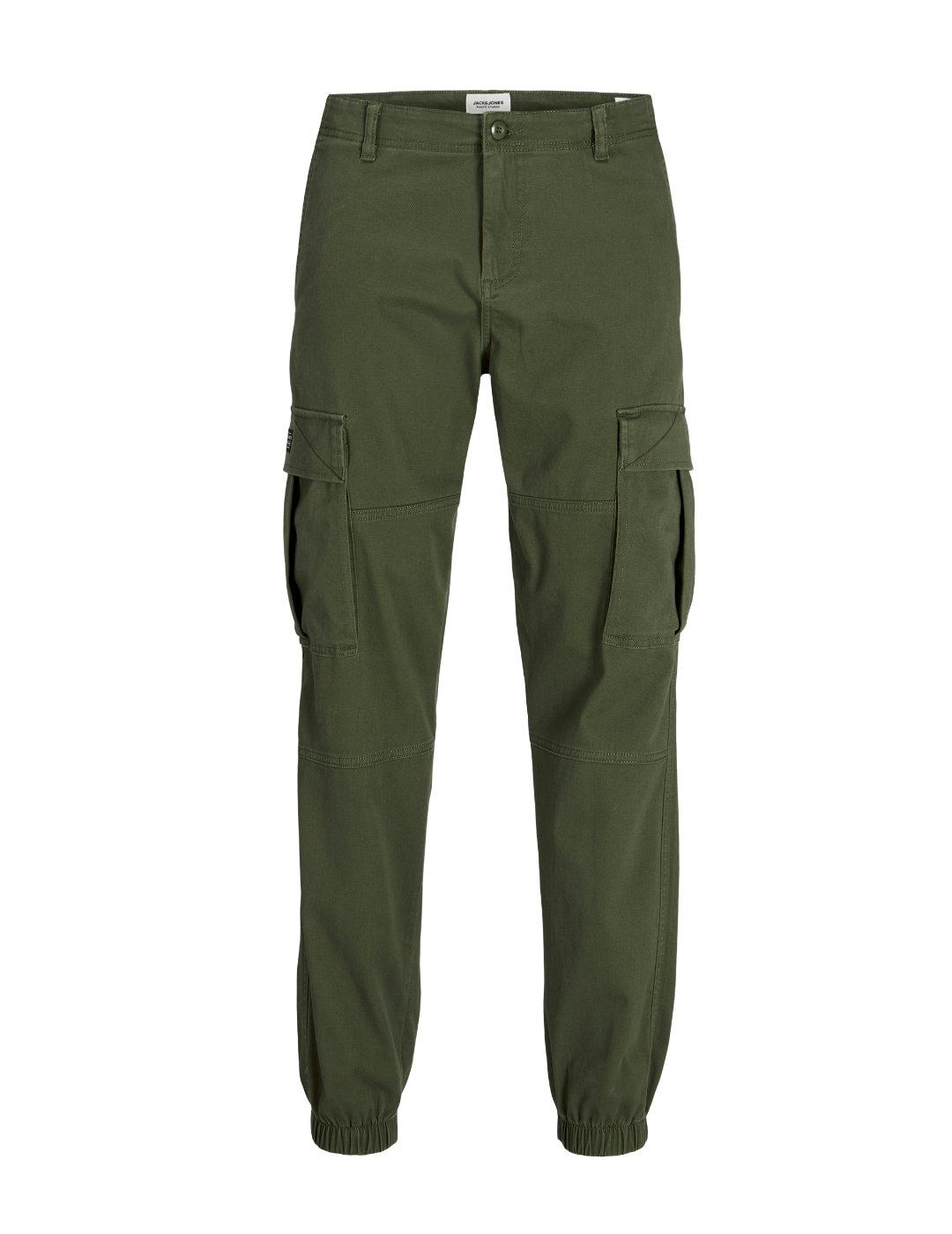 Pantalón Jack&Jones Kane cargo verde con puño para hombre