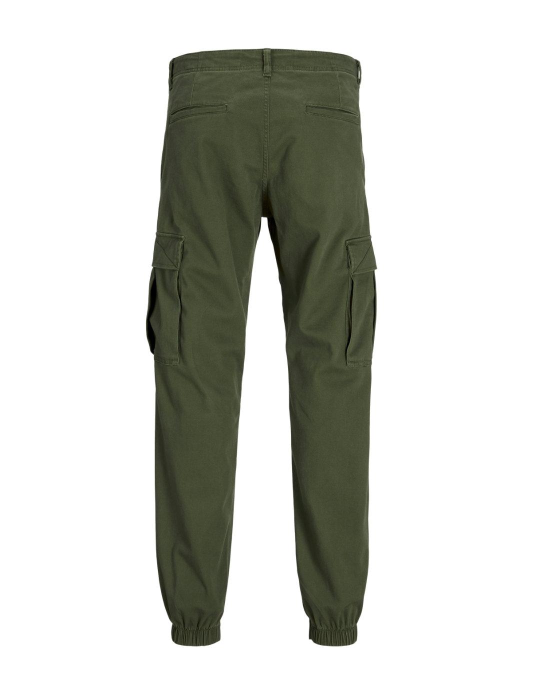 Pantalón Jack&Jones Kane cargo verde con puño para hombre