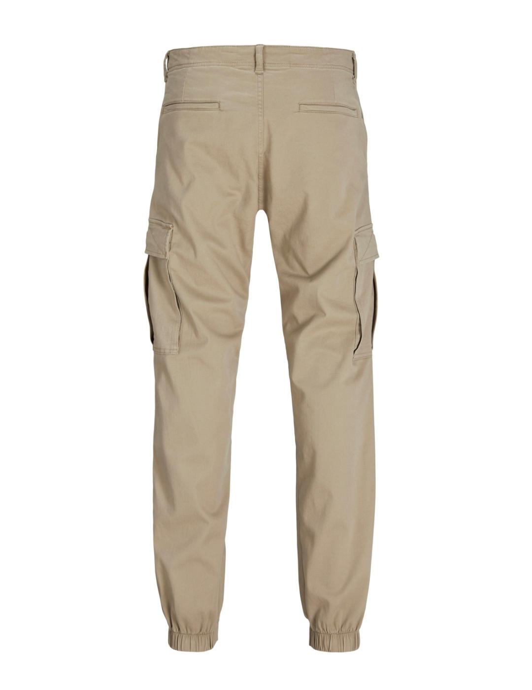 Pantalón Jack&Jones Kane cargo beige con puño para hombre