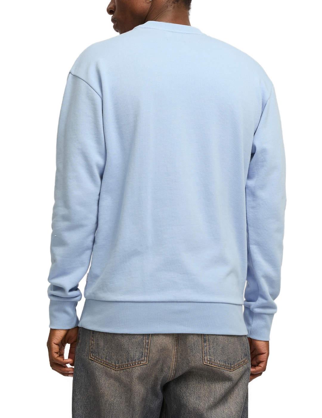 Sudadera Jack&Jones Beau azul celeste sin capucha de hombre