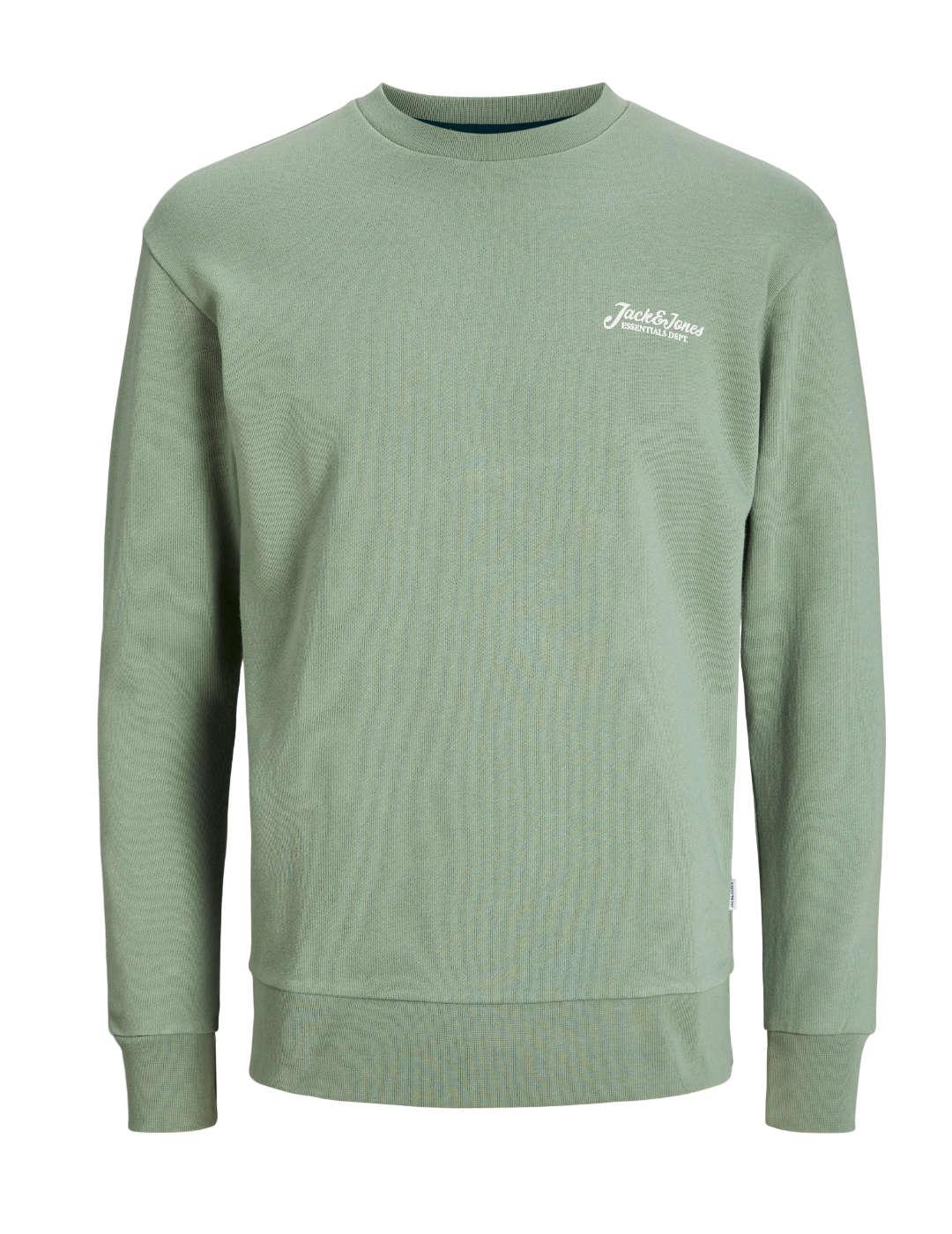 Sudadera Jack&Jones Beau verde sin capucha para hombre