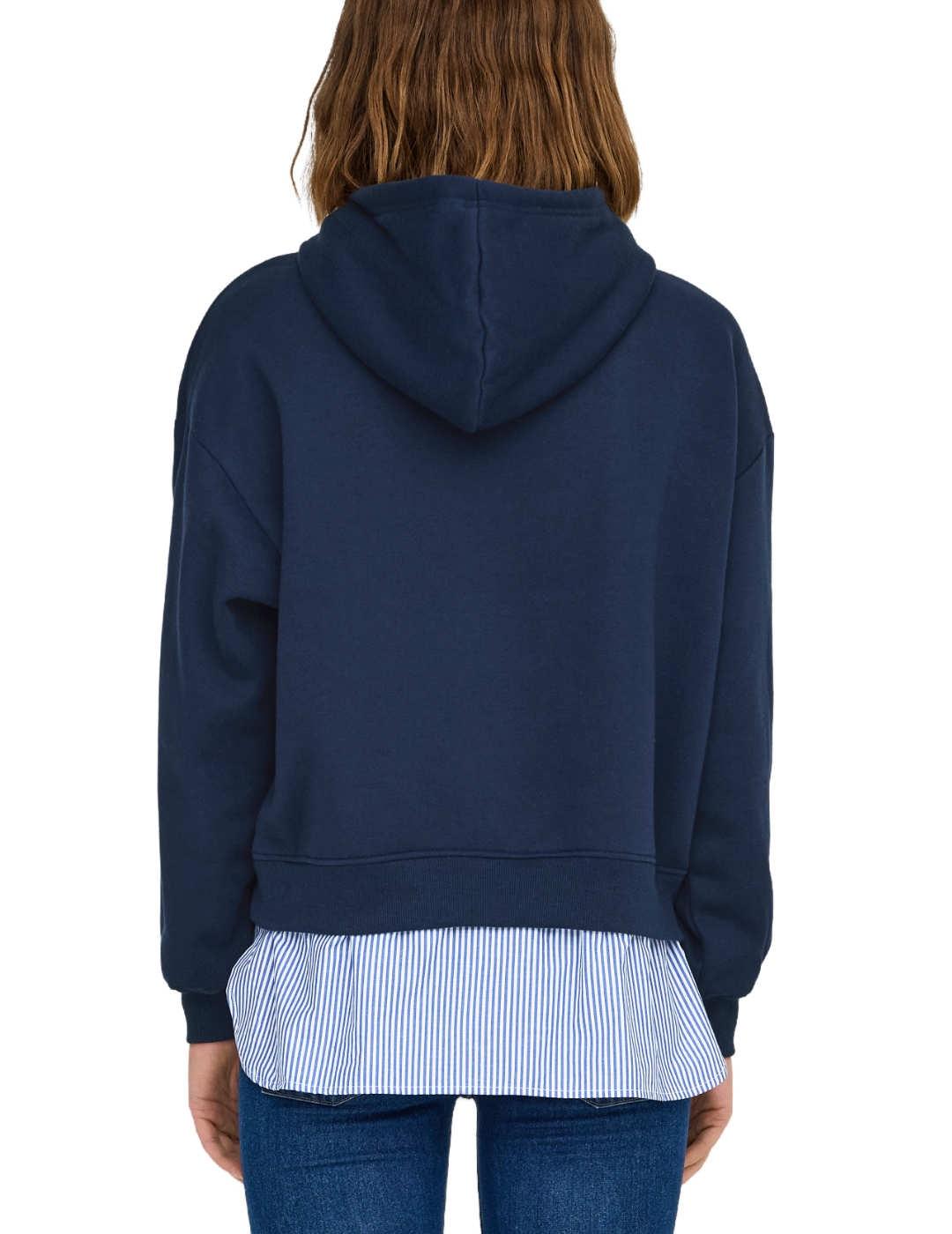 Sudadera Only Isabel marino camisa con capucha para mujer