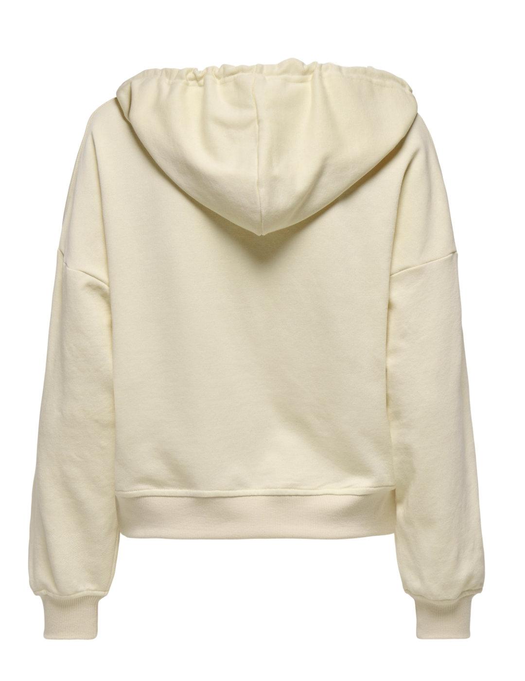 Sudadera Only Suki beige con capucha para mujer