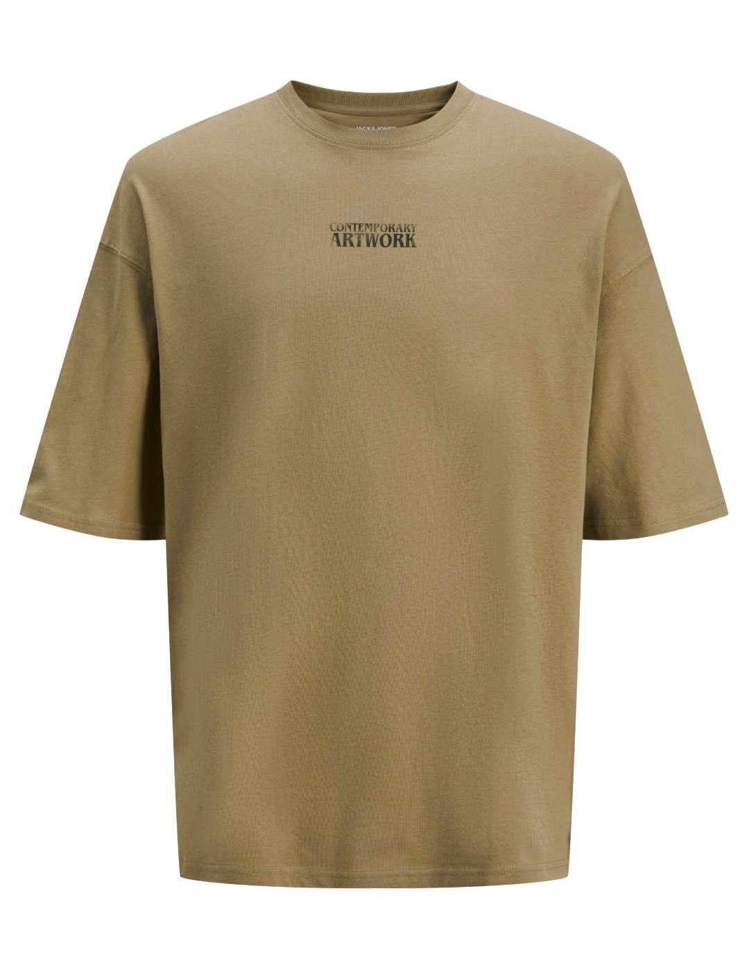 Camiseta Jack&Jones Charge beige manga corta para hombre