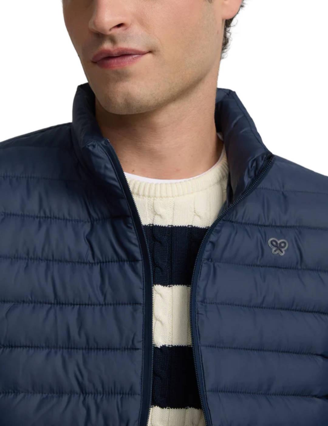 Chaleco Silbon padded azul marino guateado para hombre