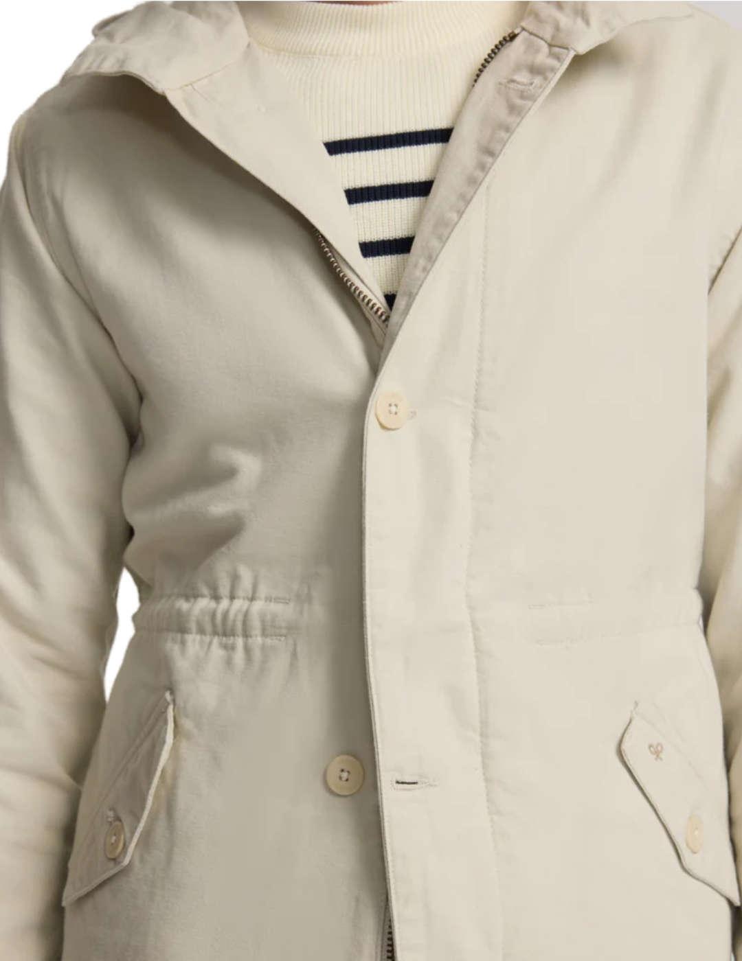 Parka Silbon capucha beige claro con capucha para hombre