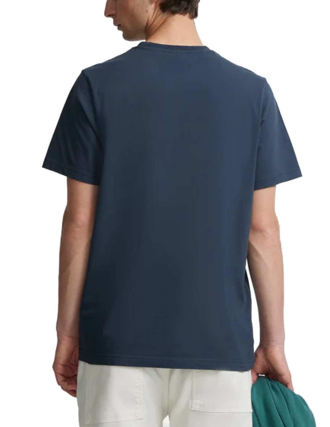 Camiseta Silbon minilogo azul marino manga corta para hombre