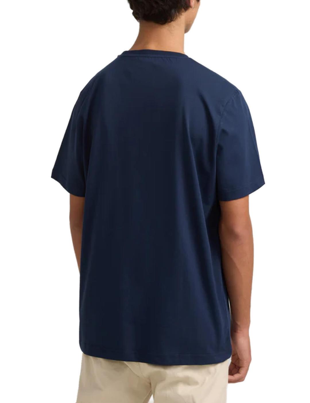 Camiseta Silbon raqueta media azul marino manga corta hombre