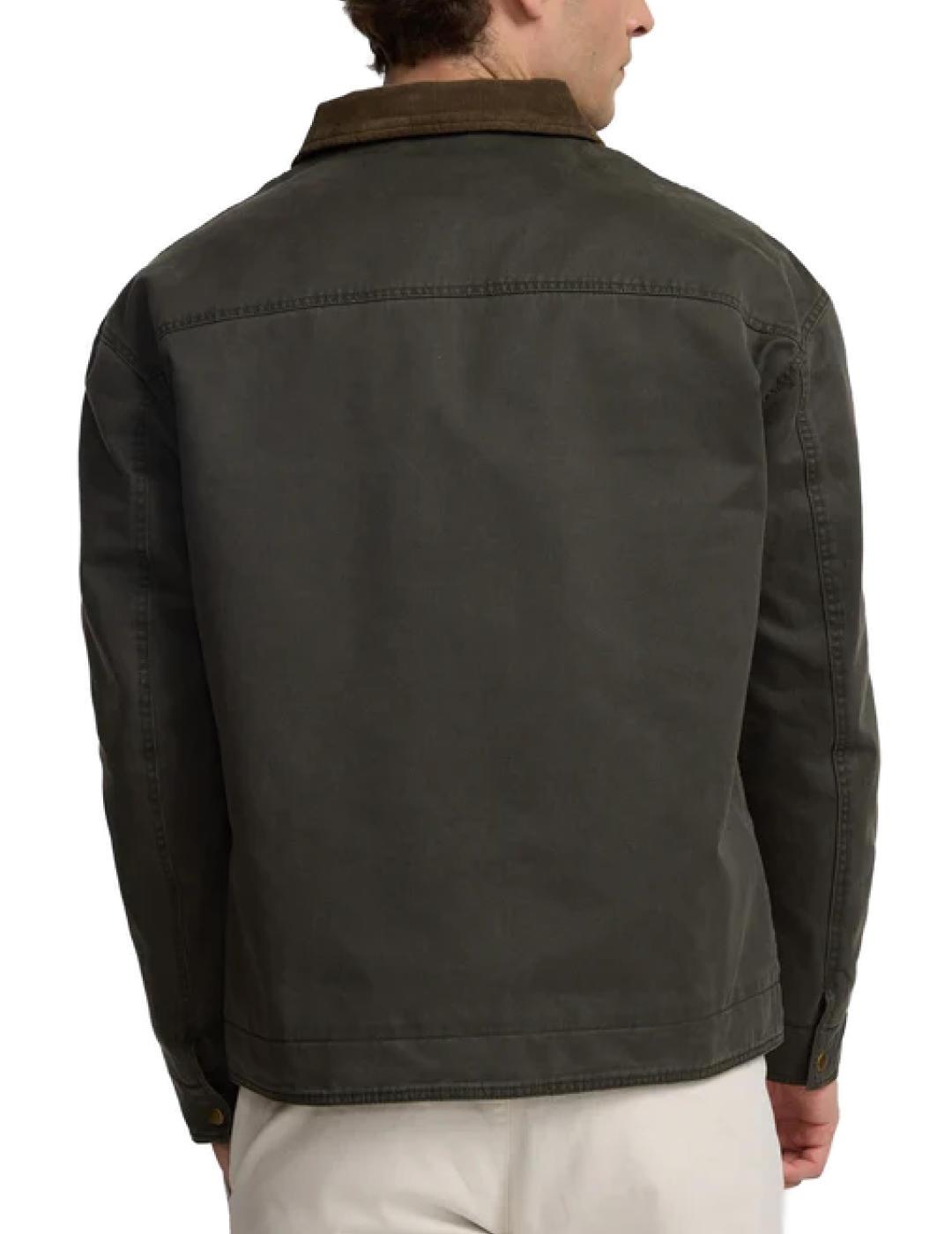 Chaqueta Silbon clásic cuello pana verde regular para hombre