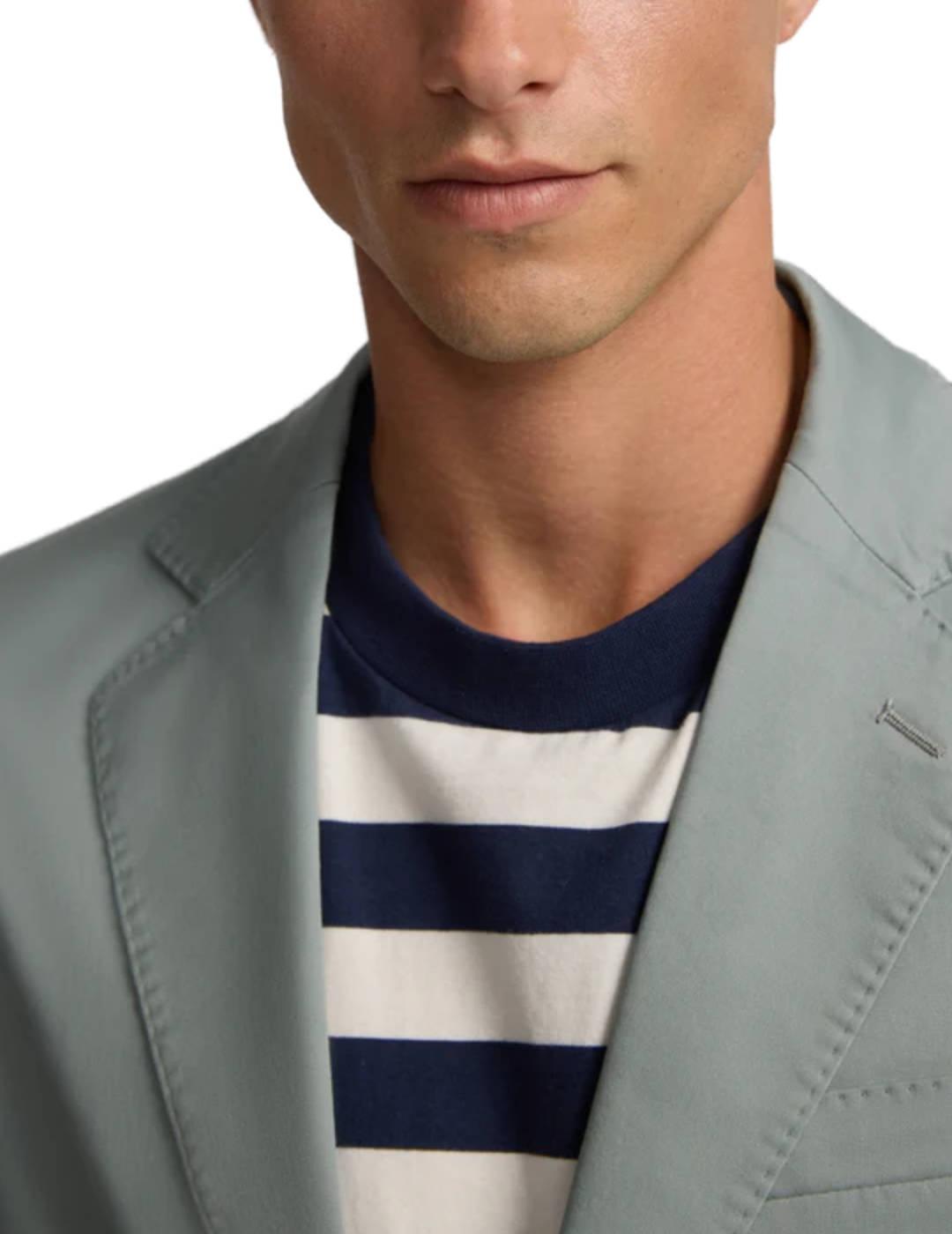  Chaqueta americana Silbon casual verde gris tailored hombre