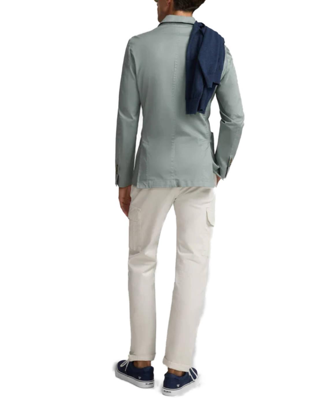  Chaqueta americana Silbon casual verde gris tailored hombre