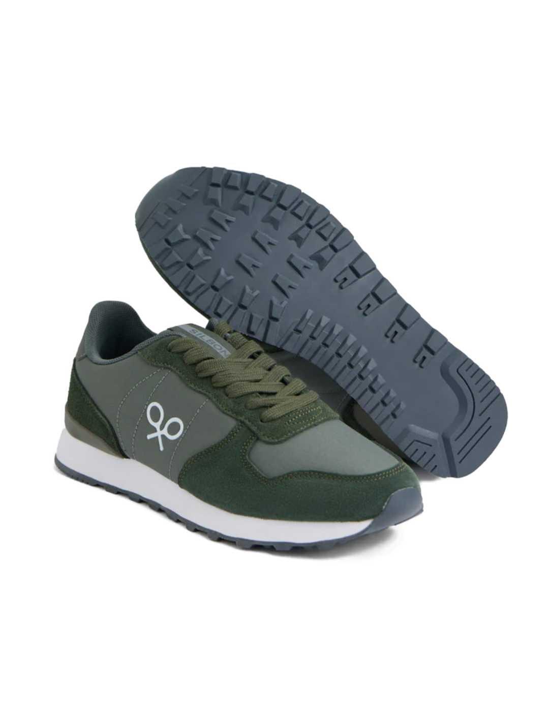 Zapatilla deportiva Silbon running verde oscuro para hombre