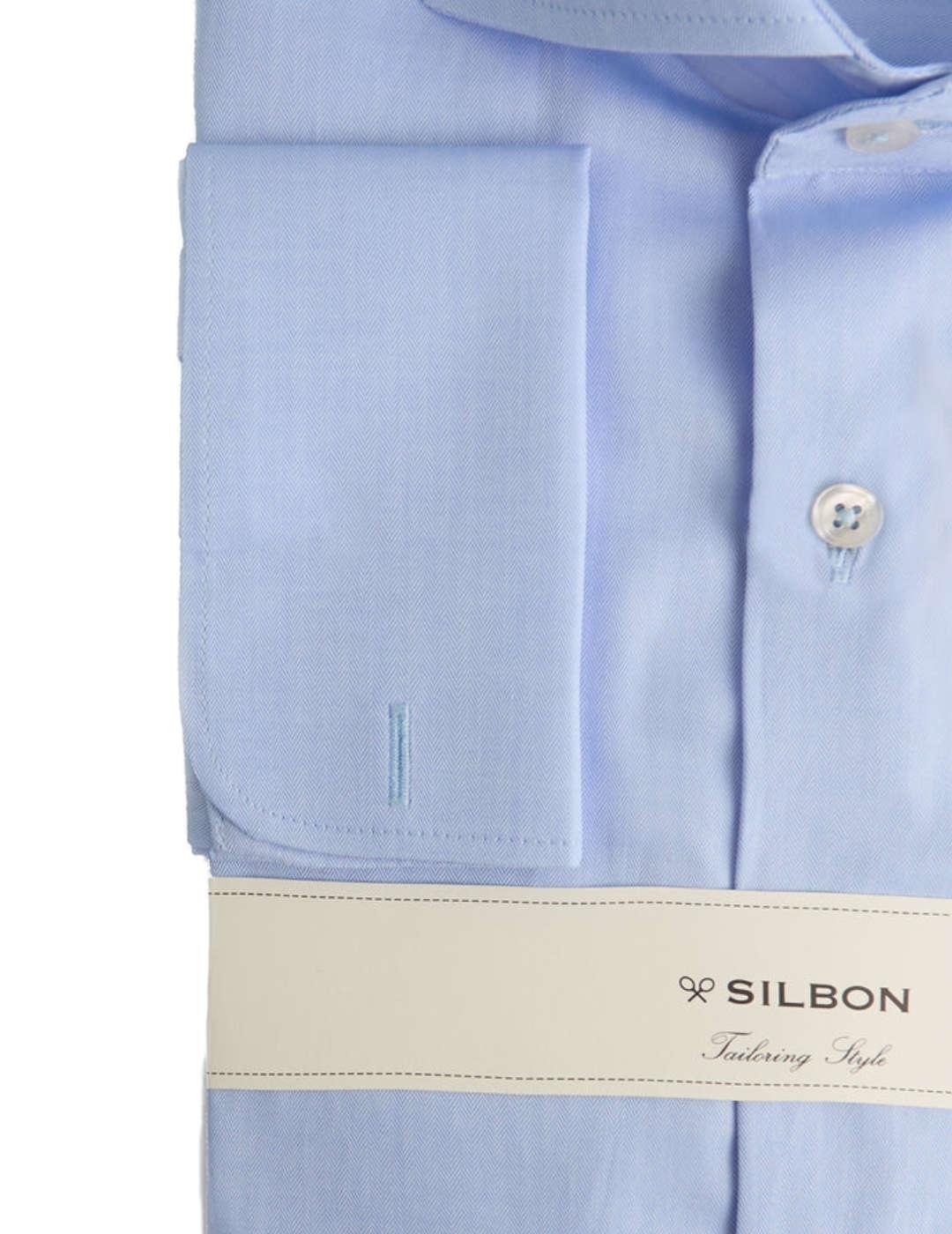 Camisa Silbon espiga celeste de vestir regular para hombre