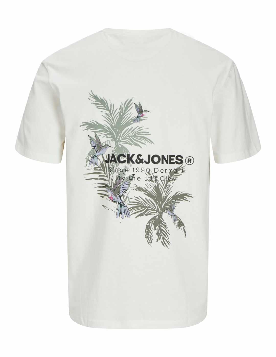 Camiseta Jack&Jones Hawaii blanca manga corta para hombre