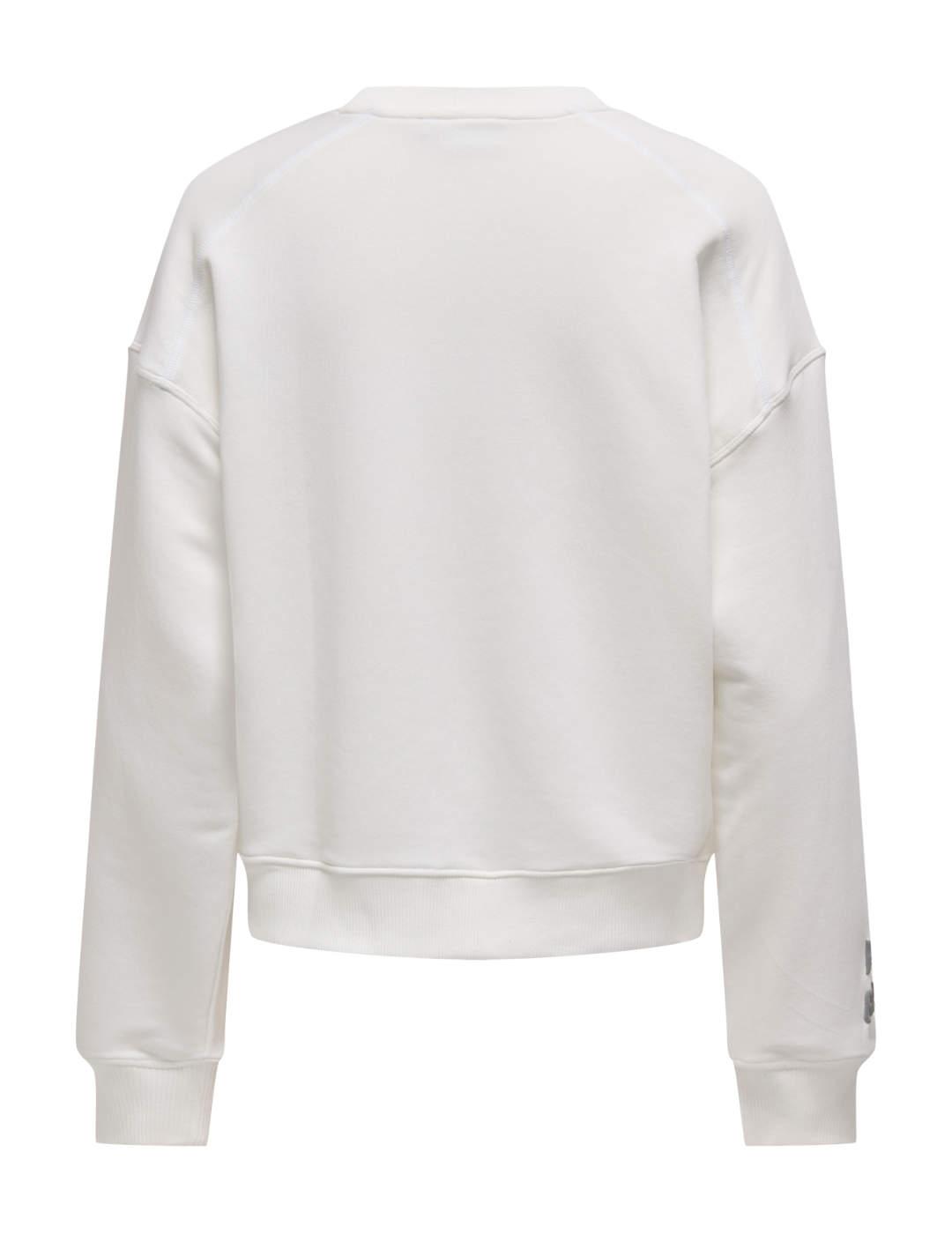 Sudadera Only Abigail blanco sin capucha para mujer