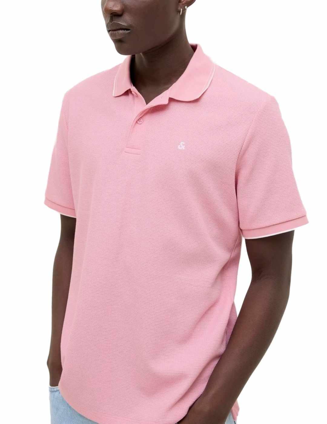 Polo Jack&Jones Austin rosa manga corta para hombre