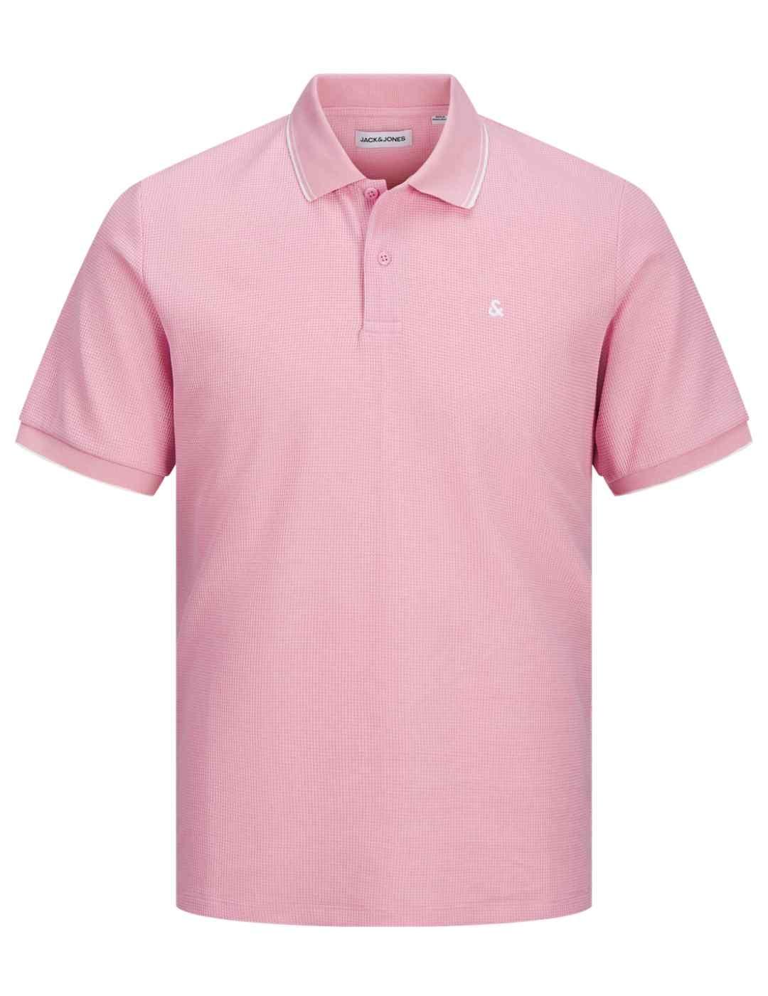 Polo Jack&Jones Austin rosa manga corta para hombre