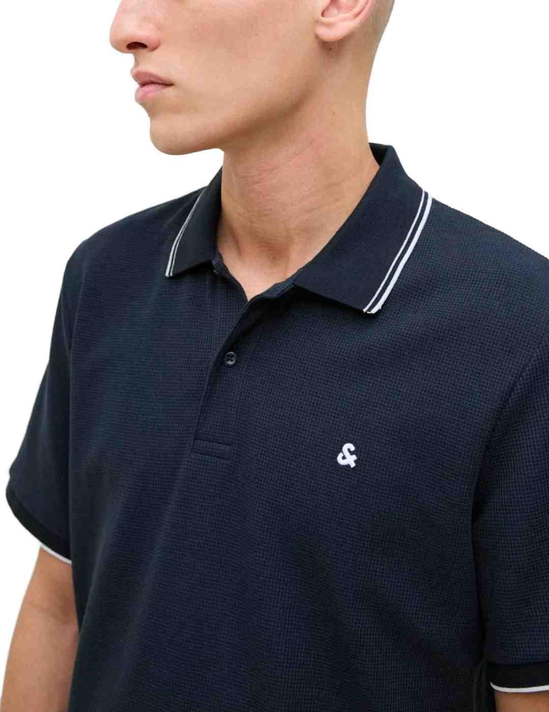 Polo Jack&Jones Austin azul marino manga corta para hombre