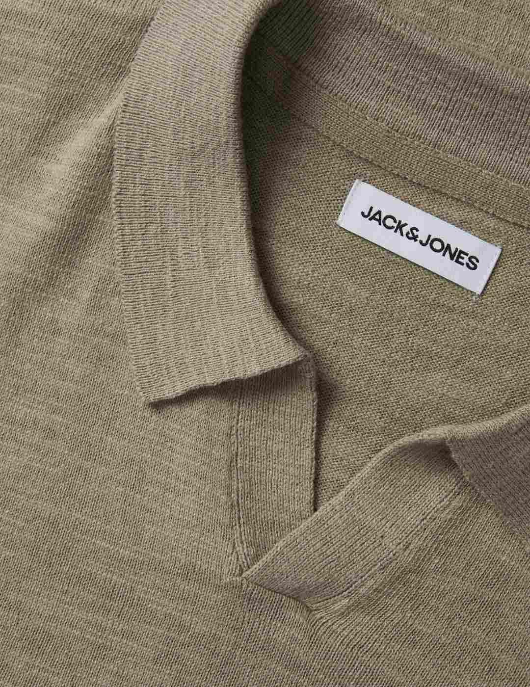 Jersey Jack&Jones Colin beige punto fino para hombre