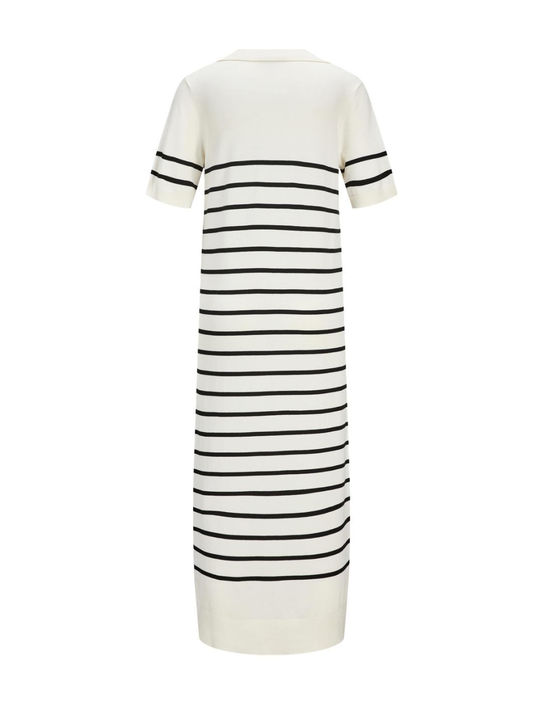 Vestido largo JJXX Layla polo blanco raya negra para mujer