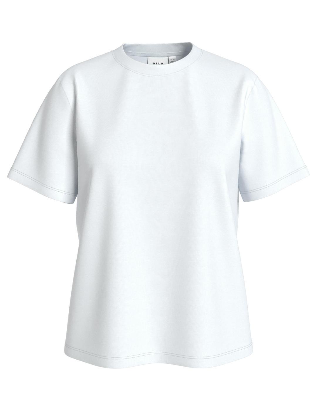 Camiseta básica Vila Nora blanca manga corta para mujer