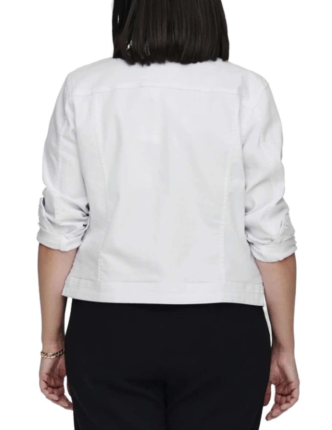 Chaqueta Only Carmakoma Wespa denim blanco para mujer