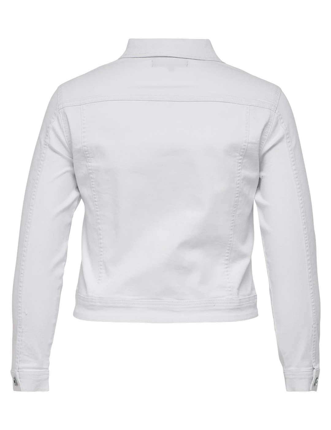 Chaqueta Only Carmakoma Wespa denim blanco para mujer