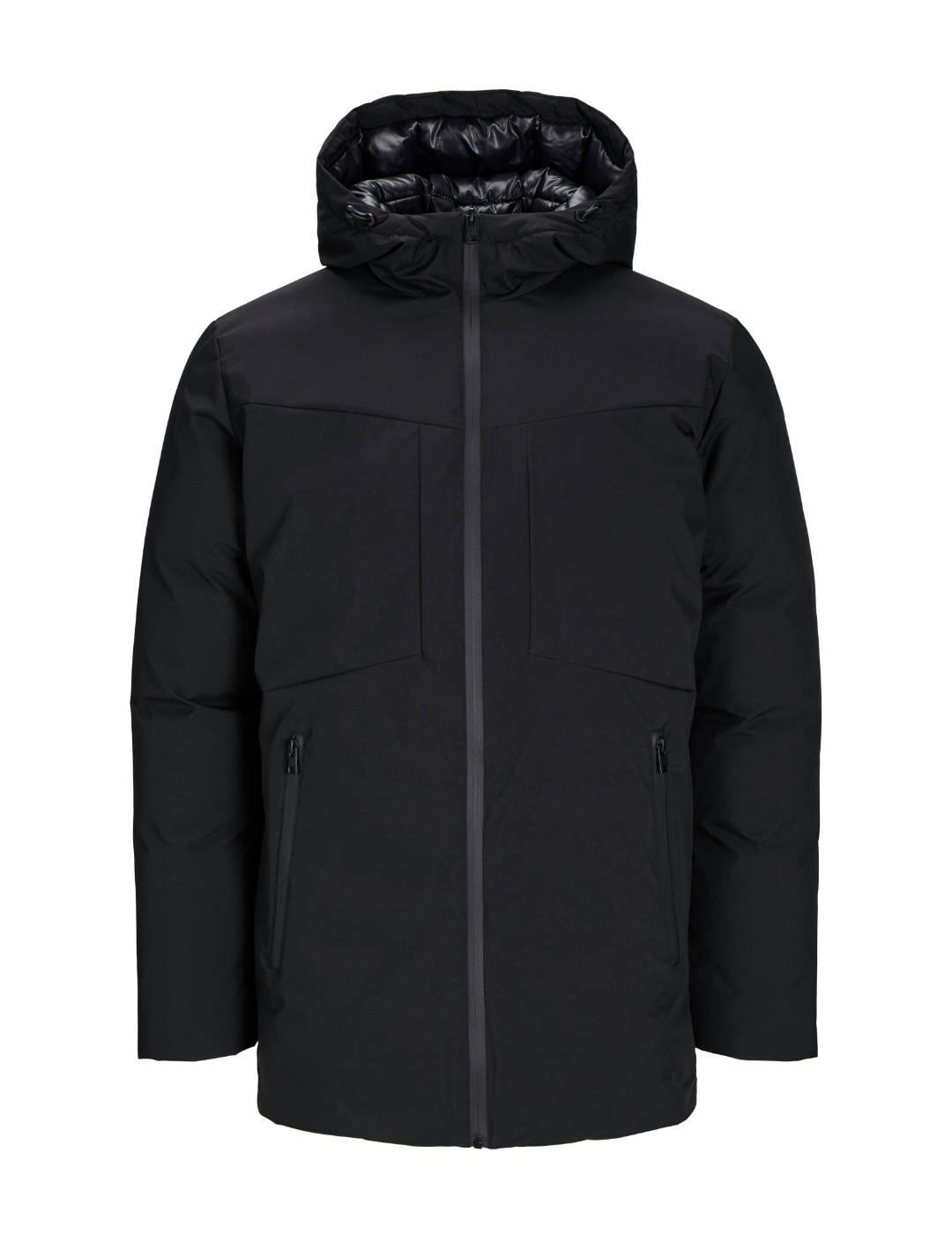 Parka Jack&Jones Planet negro con capucha para hombre