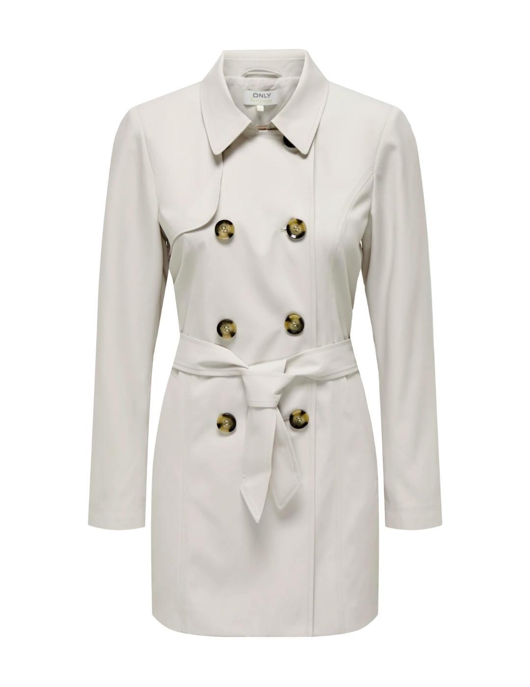 Gabardina trench Only Valerie crudo básica para mujer