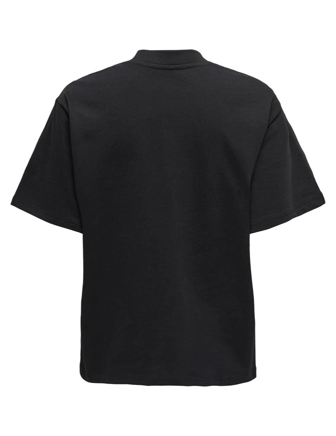 Camiseta Only Riri Pretend negro manga corta brillos mujer