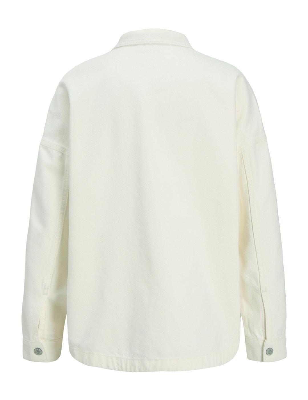 Sobrecamisa JJXX Jamila denim blanco oversize para mujer