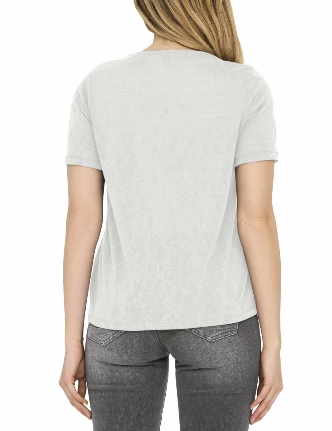 Camiseta Only Zola blanca brillante manga corta para mujer