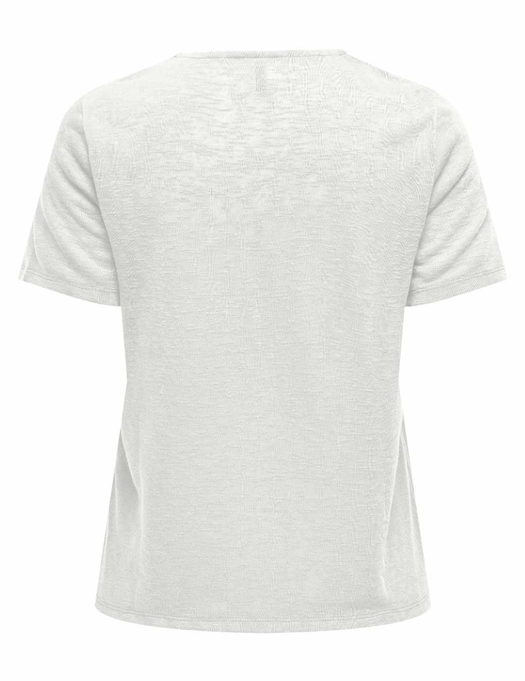 Camiseta Only Zola blanca brillante manga corta para mujer