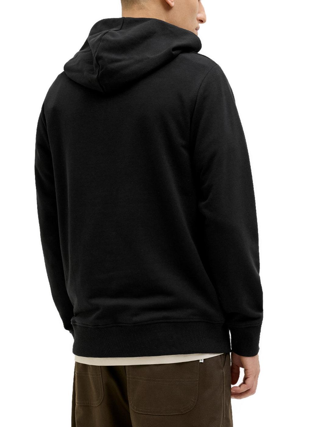 Sudadera Jack&Jones Palm negro con capucha para hombre