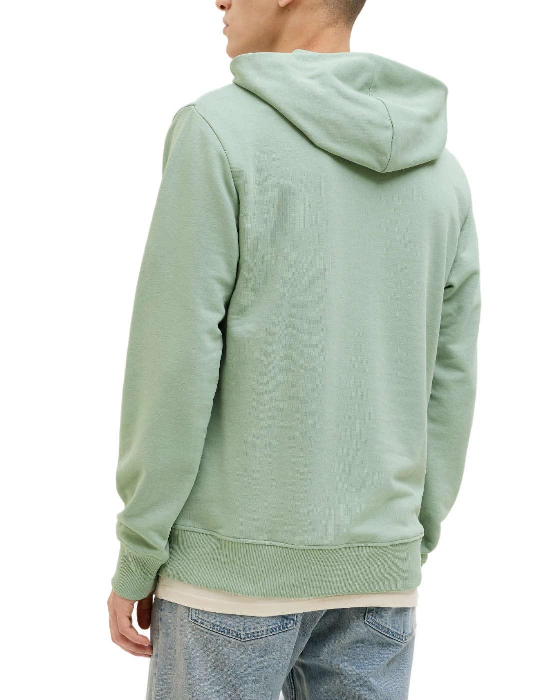 Sudadera Jack&Jones Palm verde con capucha para hombre